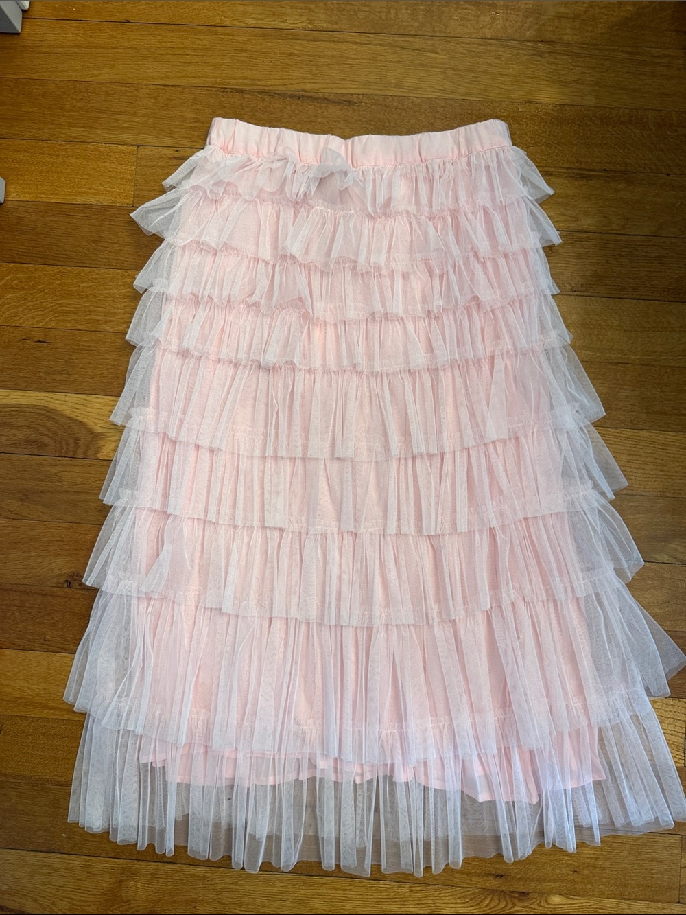 cupcakes & cashmere Pale Pink Layered Tulle Skirt balletcore medium NWT ballet - Picture 4 of 4